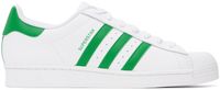 adidas Originals White & Green Superstar Sneakers