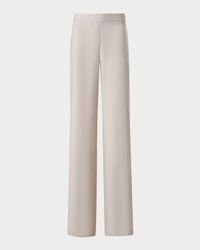 Filibert Cupro Gabardine Straight-Leg Elastic-Waist Pants