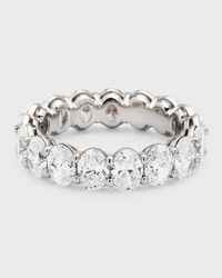 Platinum Oval FG/VS Diamond Eternity Band, Size 6.75, 5.44tcw