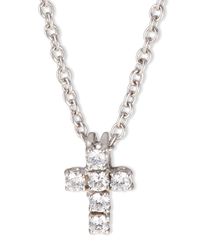 0.30 TCW Small CZ Cross Pendant Necklace