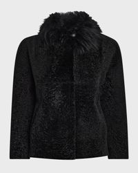 Reversible Lamb Shearling Jacket With Mongolian Lamb Shearling Collar