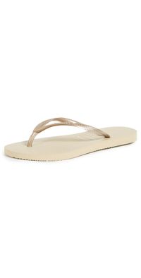 Havaianas Slim Flip Flops Sand Grey/Light Golden 11/12