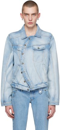 EGONlab Blouson cache-cœur bleu en denim