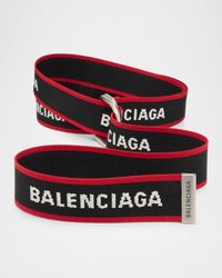 Men's Jacquard Logo D-Ring Belt