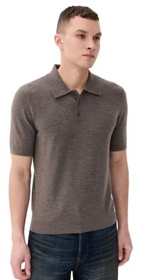 Wax London Naples Polo Sweater BROWN MARL XL