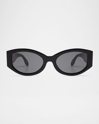 Jeannie Glossy Acetate Oval Sunglasses