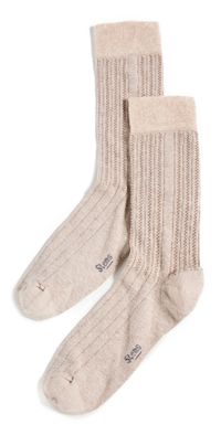 Stems Lola Cashmere Comfort Crew Socks Cream One Size