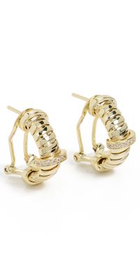 By Adina Eden Pave Accented Wide Open Hoop Earrings Gold One Size