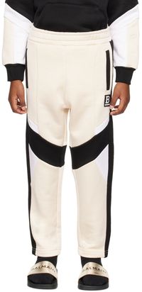 Balmain Kids Off-White Paneled Lounge Pants