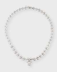 Lab Grown Diamond 18K White Gold Marquise and Pear Necklace, 17"L, 24.16ctw