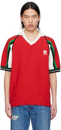 RICE NINE TEN Red Soccer Jersey Polo