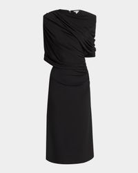Draped Cape Midi Dress