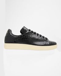 Men's Warwick Croc-Embossed Leather Sneakers