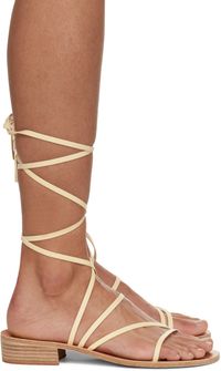 Ancient Greek Sandals Sandales à talon bottier Hara blanc cassé