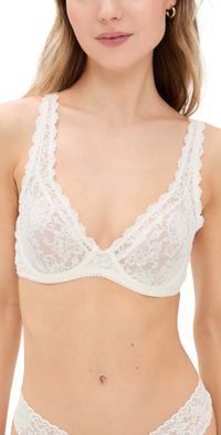 Hanky Panky High Apex Unlined Signature Lace Bra Marshmallow 32C