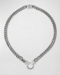 Double Wheat Chain Necklace with Diamonds