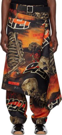 LU'U DAN Black & Orange Bendera Wrap Skirt