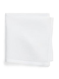Men's Linen Pocket Square - White
