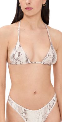PQ Swim Paige Triangle Bikini Top Python M