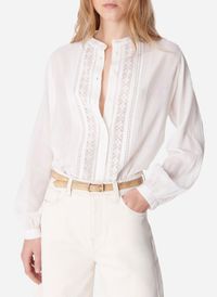 Vanessa Bruno - Blouse ample plissée en coton - Taille 44 - Blanc