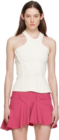 Talia Byre White Raw Edge Tank Top