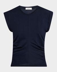Nia Ruched Cap-Sleeve Tee