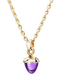 18k Yellow Gold Amethyst Acorn Pendant