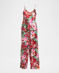 Bliss Floral-Print Silk Satin Pajama Set