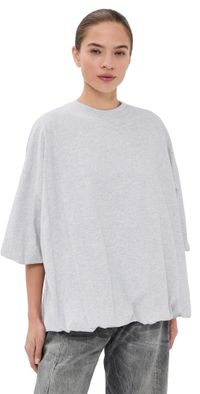 Acne Studios Gathered Logo T-Shirt Grey Melange XS