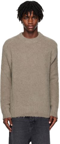AMI Paris Pull taupe en tricot brossé