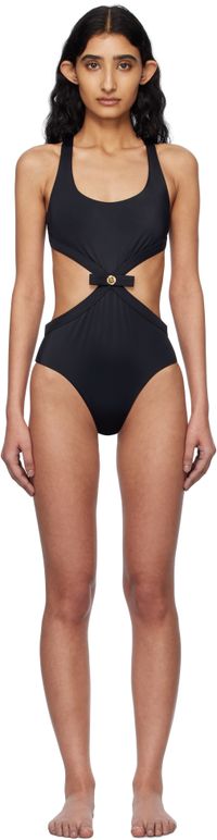 Versace Underwear Black Gianni Ribbon Swimsuit