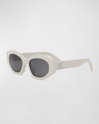 Triomphe Acetate Oval Sunglasses