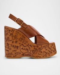 Maxime Leather Crisscross Platform Sandals