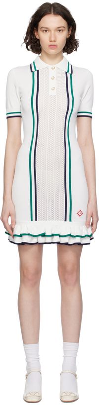 Casablanca Off-White Button Minidress