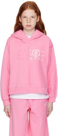 MM6 Maison Margiela Kids Pink French Terry Hoodie