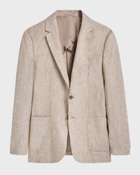 Men's Linen Single-Breasted Blazer Jacket