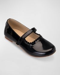 Girl's Aria Scallop-Trim Ballerina Flats, Baby/Toddler/Kids