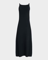 Sleeveless Square-Neck Knit Midi Dress