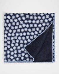 Men's Silk Geometric Circle Pocket Square