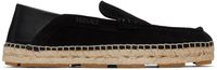 Versace Black Logo Suede Espadrilles