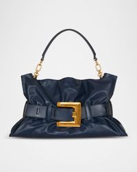 Anthem Medium Buckle Shoulder Bag in Calfskin