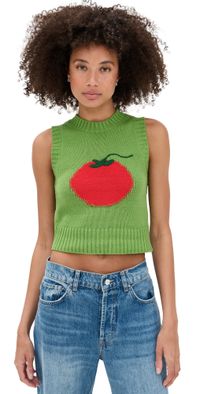 STAUD Pingo Sweater Vest Roma Leaf L