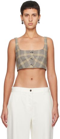 Marni Brown Check Tank Top