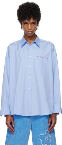 Marni Chemise bleue à logo partiellement dissimulé