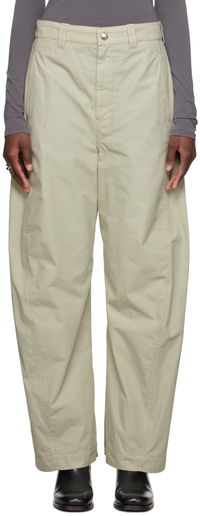LEMAIRE Green Twisted Chino Trousers