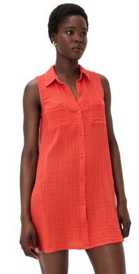 Z Supply New Light Mini Dress Cabana Red L