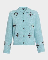 Luisa Collared Wool-Blend Cardigan