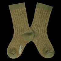 Collegien - Chaussettes côtelées lurex en coton mélangé - Taille 32/35 - Vert