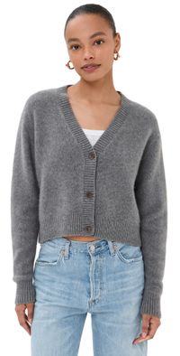 The Elder Statesman Cashmere Boxy Cardigan Black S