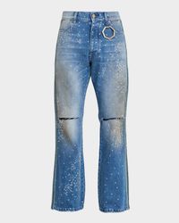 Men's Studio Distressed Crystal-Embellished Jeans
